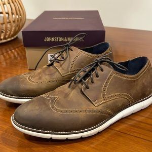 Johnston & Murphy M12 Oiled Wingtips with White Soles
